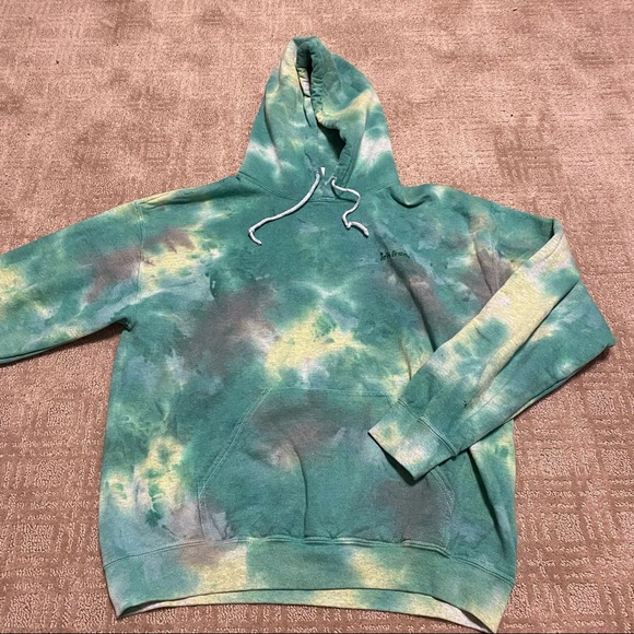 Urban Outfitters Tops - Urban Outfitters iets frans Green/Blue Tie-Dye Hoodie Sweatshirt Size Small